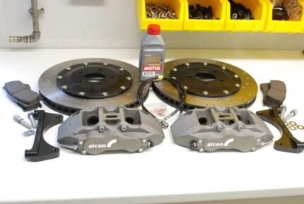 Alcon 6 piston calipers and 343mm 2 piece rotors for evo 9(front brakes)