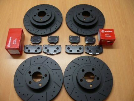 Mitsubishi Lancer Evo 9 Front Rear Black MTEC Brake discs & Brembo Pads